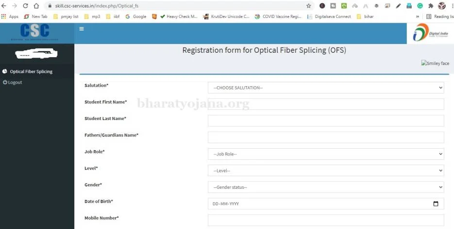 Registration form for Optical Fiber Splicing OFS
