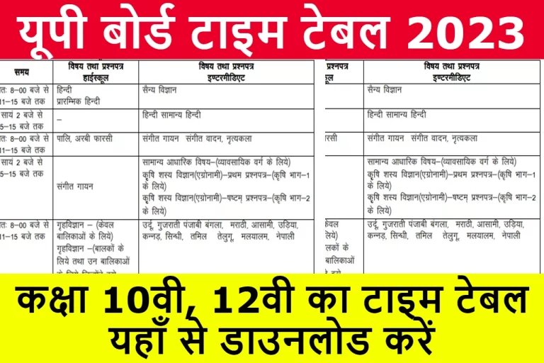 up board time table pdf 2023